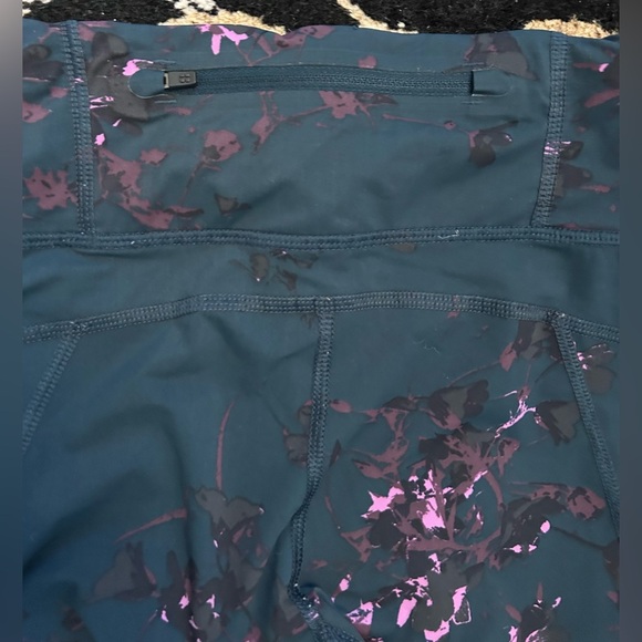 Sweaty Betty Women's Activewear Zero Gravity 7/8 Leggings Midnight Teal Daisy XS - Picture 8 of 9